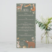 Woodland Animals Forest Friends Baby shower Menu (Staand voorkant)