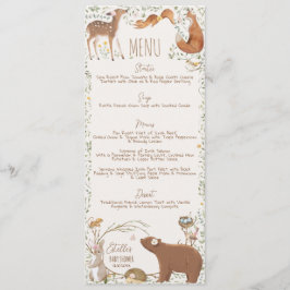 Woodland Animals Forest Friends Baby shower Menu