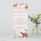 Woodland Animals Forest Friends Baby shower Menu (Staand voorkant)
