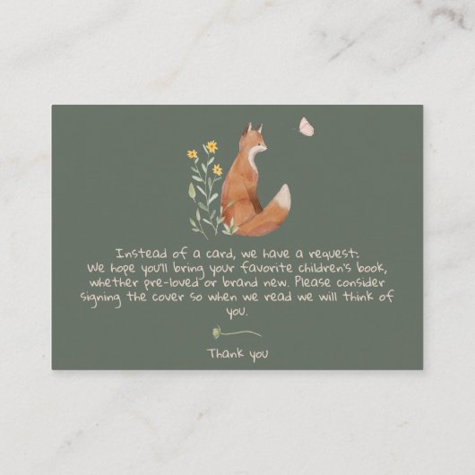 Woodland Animals Forest Friends Boeken voor Baby Informatiekaartje (Achterkant)