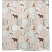 Woodland Animals Forest Patchwork Baby Shower Gift Douchegordijn (Voorkant)