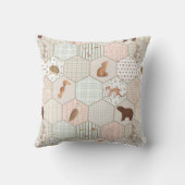 Woodland Animals Forest Patchwork Baby shower Gift Kussen (Achterkant)