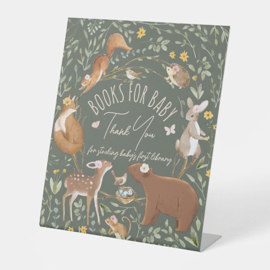 Woodland Animals Forest Vriend Boeken voor Baby Si Reclamebord Met Voetstuk (Voorkant)