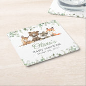Woodland Animals, Forest, Wild One, Baby Shower Kartonnen Onderzetters (Schuin)