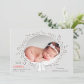 Woodland Animals Foto geboorteaankondiging Aankondiging (Staand voorkant)