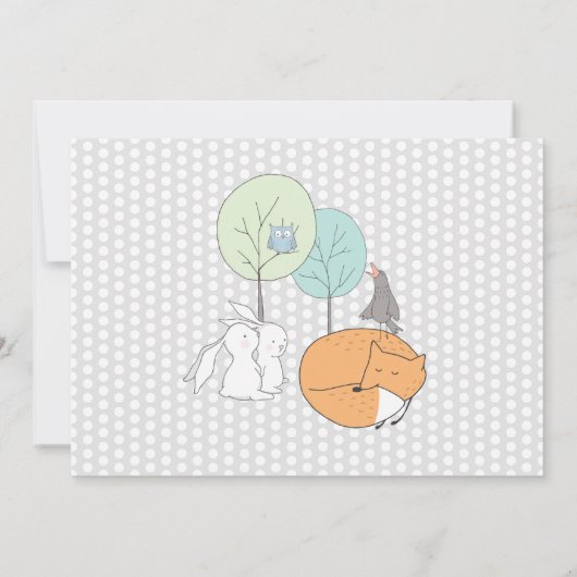 Woodland Animals Foto geboorteaankondiging Aankondiging (Achterkant)