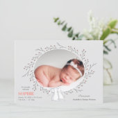 Woodland Animals Foto geboorteaankondiging Aankondiging (Staand voorkant)