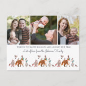 Woodland Animals Foto Kerstvakantie Briefkaart (Voorkant)