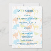 Woodland Animals Fox Baby Boy Shower Invitations Kaart (Voorkant)