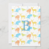 Woodland Animals Fox Baby Boy Shower Invitations Kaart (Achterkant)