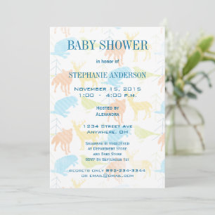 Woodland Animals Fox Baby Boy Shower Invitations Kaart