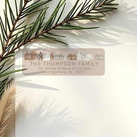 Woodland Animals Fox, Deer & Rabbit Cozy Village Etiket