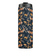 Woodland Animals Fox en Greenery op Black Thermosbeker (Voorkant)