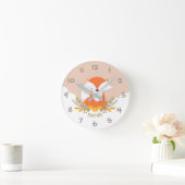 Woodland Animals Fox Kinder Nursery Wall Clock Ronde Klok (Huis)
