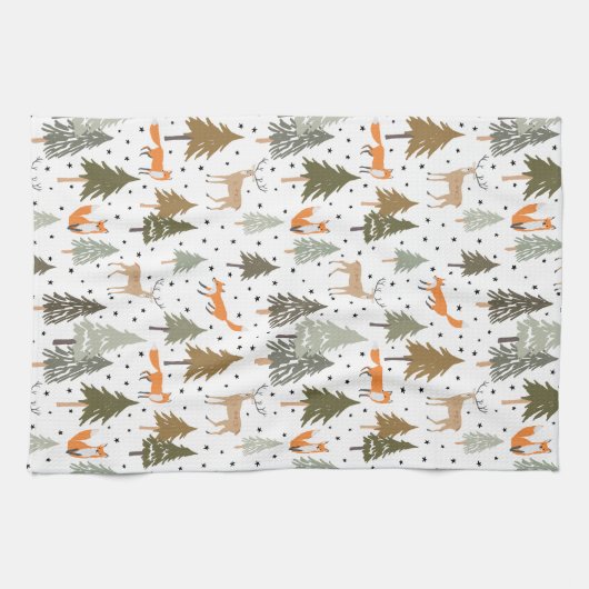 Woodland Animals Fox  Theedoek (Horizontaal)