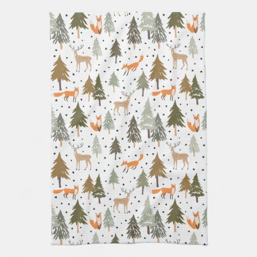 Woodland Animals Fox  Theedoek (Verticaal)