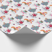 Woodland Animals Fox Wolf Deer in kerstantiek Cadeaupapier (Hoek)