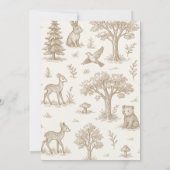 Woodland Animals French Toile Baby Shower Kaart (Achterkant)