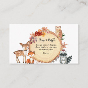 Woodland Animals Friends Luier Raffle Informatiekaartje
