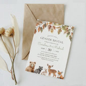 Woodland Animals Gender Reveal Party Kaart