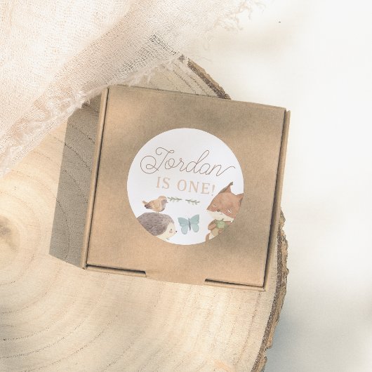 Woodland Animals Genderneutraal Verjaardagsfeest Ronde Sticker