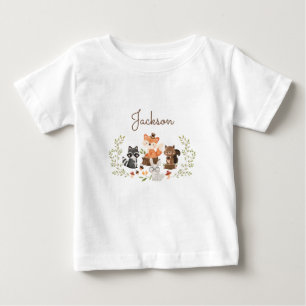 Woodland Animals Gepersonaliseerd Baby Shirt