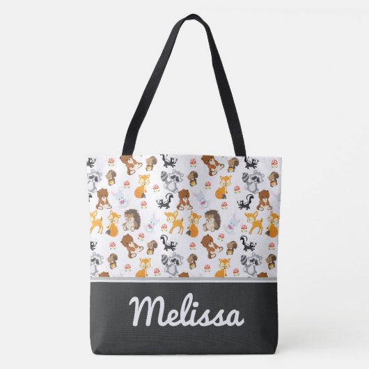 Woodland Animals | Gepersonaliseerd Tote Bag (Voorkant)