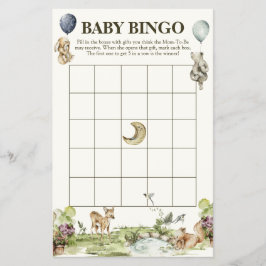 Woodland Animals Geslacht Neutraal Baby Bingogame Flyer
