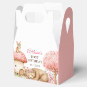 Woodland Animals Girl 1st Birthday Party Bedankdoosjes (Geopend)