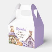 Woodland Animals Girl 1st Birthday Party Bedankdoosjes (Achterkant)