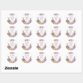 Woodland Animals Girl 1st Birthday Party Ronde Sticker (Vel)