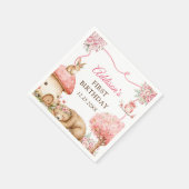 Woodland Animals Girl 1st Birthday Party Servet (Hoek)