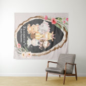 Woodland Animals Girl Baby shower Foto Booth Wandkleed (In Situ (horizontaal))