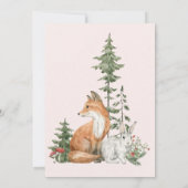 Woodland Animals Girl Baby shower Kaart (Achterkant)