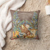 Woodland Animals Girl Boy Birth Stats Pillow Kussen (Deken)