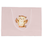 Woodland Animals Girls Baby shower Gift Bag Groot Cadeauzakje (Achterkant)