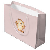 Woodland Animals Girls Baby shower Gift Bag Groot Cadeauzakje (Achterkant Gekanteld)