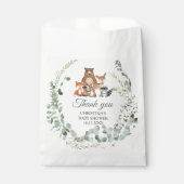 Woodland Animals Green Baby shower Favor Bag Bedankzakje (Voorkant)