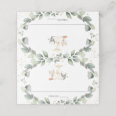 Woodland Animals Green Baby shower Verjaardag Plaatskaartje (Buitenkant ongevouwen)