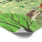 Woodland Animals Green Meadow Script Welkomstbord Poster (Hoek)