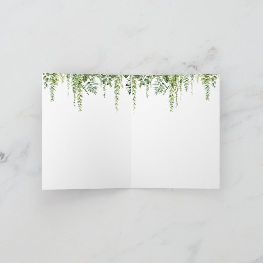 Woodland Animals Green Mushroom Baby shower Bedankkaart (Binnen)