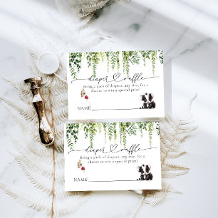 Woodland Animals Green Mushroom Baby shower Informatiekaartje