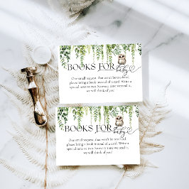 Woodland Animals Green Mushroom Baby shower Informatiekaartje