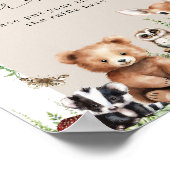 Woodland Animals Green Mushroom Baby shower Poster (Hoek)