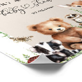 Woodland Animals Green Mushroom Baby shower Poster (Hoek)