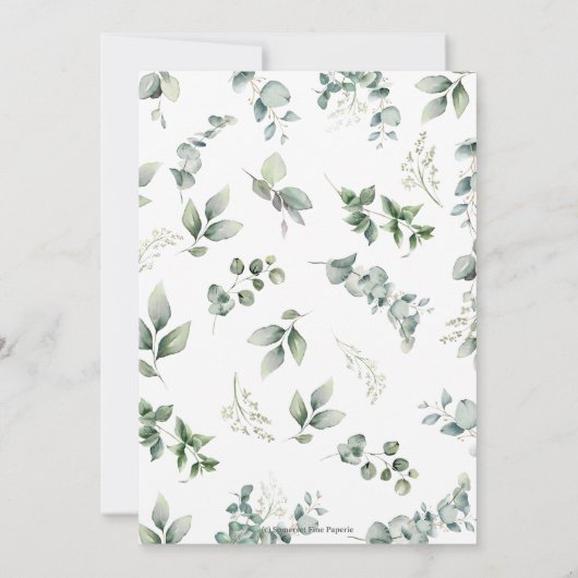 Woodland Animals Green Wood Boy Baby shower Bedankkaart (Achterkant)