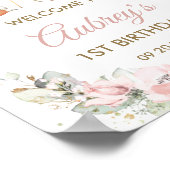 Woodland Animals Greeneral Floral Birthday Welcome Poster (Hoek)