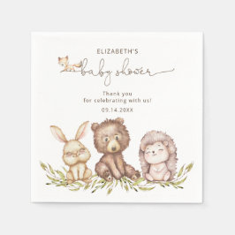 Woodland Animals Greeneral Neutral Baby shower Servet