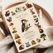 Woodland Animals Greenerd Wild One Birthday Kaart