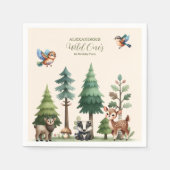 Woodland Animals Greenerd Wild One Birthday Servet (Voorkant)